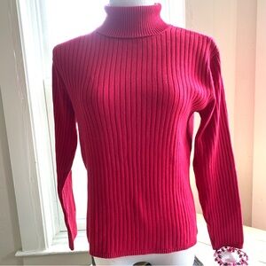 Talbots ribbed fitted turtleneck red in M petite